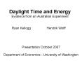 Daylight Time and Energy Evidence from an Australian Experiment PowerPoint PPT Presentation