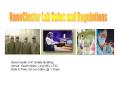NanoCluster Lab Rules and Regulations PowerPoint PPT Presentation