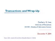 Transactions and Wrap-Up