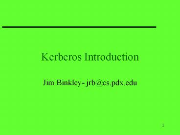 Kerberos Introduction
