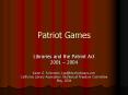 Patriot Games PowerPoint PPT Presentation