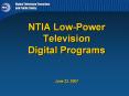 NTIA Low-Power Television Digital Programs PowerPoint PPT Presentation