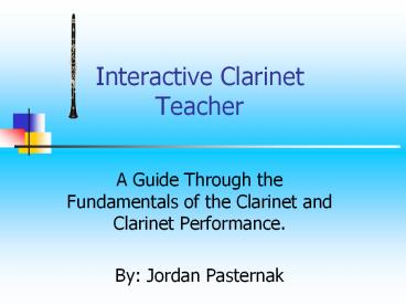 Interactive Clarinet Teacher