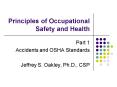 Principles of Occupational Safety and Health PowerPoint PPT Presentation