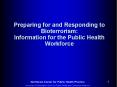Preparing for and Responding to Bioterrorism: Information for the Public Health Workforce PowerPoint PPT Presentation