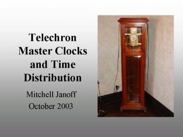 Telechron Master Clocks and Time Distribution