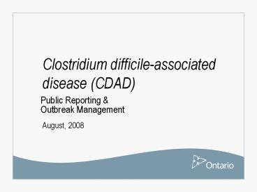 Clostridium difficileassociated disease CDAD
