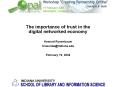 The importance of trust in the digital networked economy PowerPoint PPT Presentation