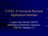 UPAI: A Universal Payment Application Interface