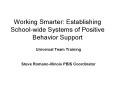 Working Smarter: Establishing Schoolwide Systems of Positive Behavior Support PowerPoint PPT Presentation