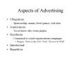 Aspects of Advertising PowerPoint PPT Presentation