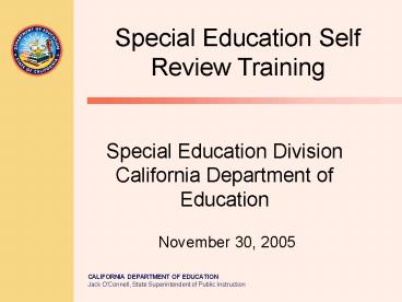 Special Education Division California Department of Education