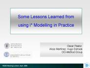 Some Lessons Learned from using i Modelling in Practice