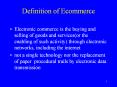 Definition of Ecommerce PowerPoint PPT Presentation