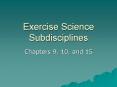 Exercise Science Subdisciplines PowerPoint PPT Presentation