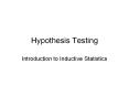 Hypothesis Testing PowerPoint PPT Presentation