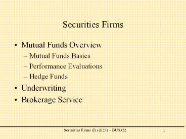 Securities Firms