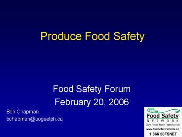 Produce Food Safety