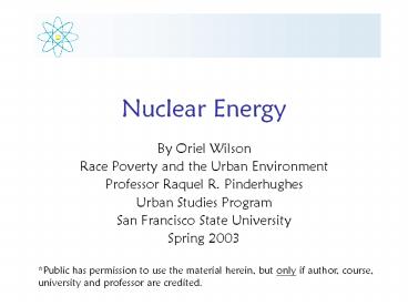 Nuclear Energy