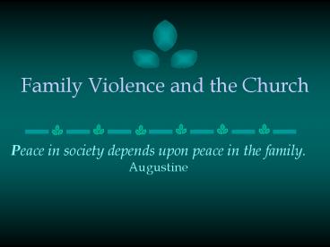 Family Violence and the Church