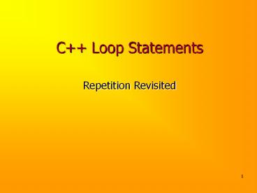 C Loop Statements presentation | free to view