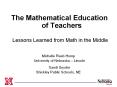 The Mathematical Education of Teachers PowerPoint PPT Presentation