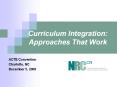 Curriculum Integration: Approaches That Work PowerPoint PPT Presentation