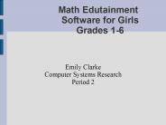 Math Edutainment Software for Girls Grades 16