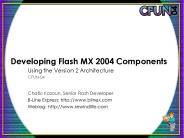 Developing Flash MX 2004 Components