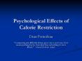 Psychological Effects of Calorie Restriction PowerPoint PPT Presentation