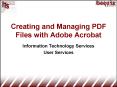 Creating and Managing PDF Files with Adobe Acrobat PowerPoint PPT Presentation
