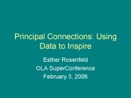 Principal Connections: Using Data to Inspire