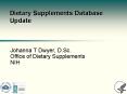 Dietary Supplements Database Update PowerPoint PPT Presentation