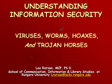 UNDERSTANDING INFORMATION SECURITY