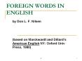 FOREIGN WORDS IN ENGLISH PowerPoint PPT Presentation