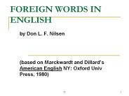 FOREIGN WORDS IN ENGLISH