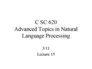 C SC 620 Advanced Topics in Natural Language Processing