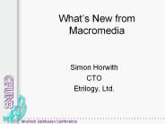Whats New from Macromedia