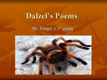 Dalzels Poems