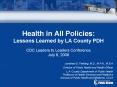 Health in All Policies: Lessons Learned by LA County PDH PowerPoint PPT Presentation