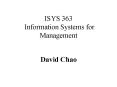 ISYS 363 Information Systems for Management PowerPoint PPT Presentation