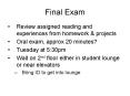 Final Exam PowerPoint PPT Presentation