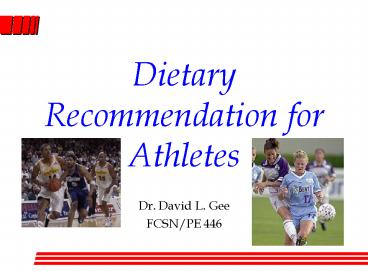 Dietary Recommendation for Athletes