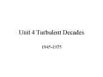 Unit 4 Turbulent Decades PowerPoint PPT Presentation