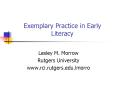 Exemplary Practice in Early Literacy PowerPoint PPT Presentation