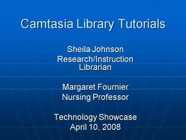 Camtasia Library Tutorials