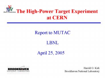 The HighPower Target Experiment at CERN