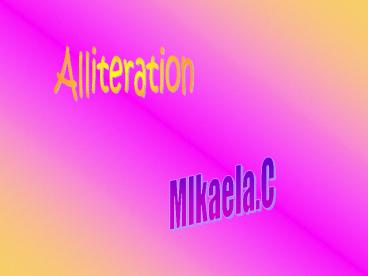Alliteration