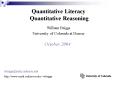 Quantitative Literacy Quantitative Reasoning PowerPoint PPT Presentation