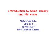 Introduction to Game Theory and Networks